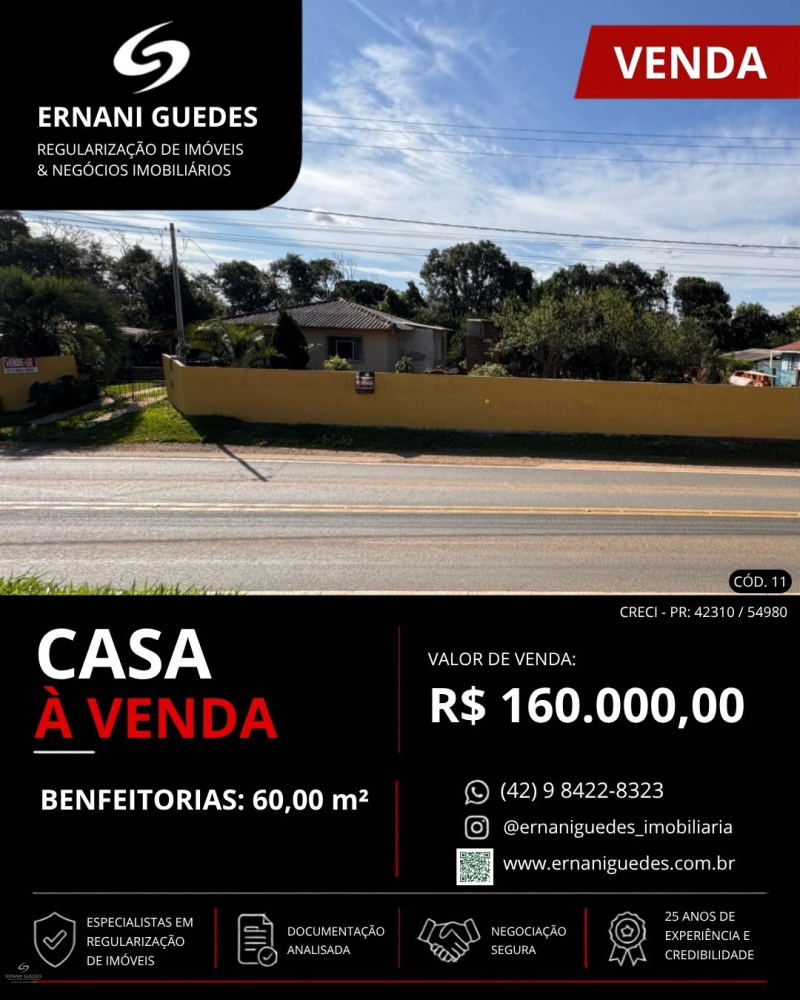 Rua Constantino Teixeira  - Teixeira Soares /PR