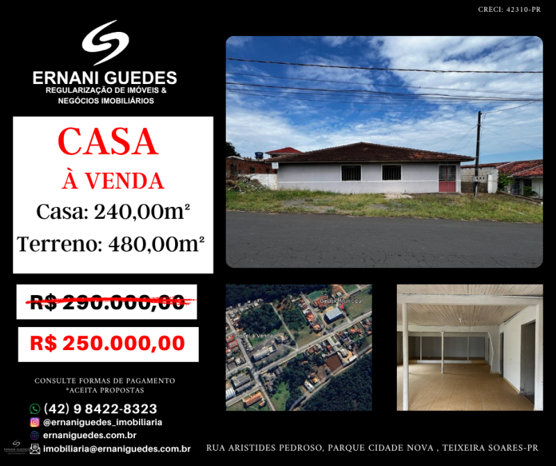 Rua Aristides Pedroso - Teixeira Soares /PR