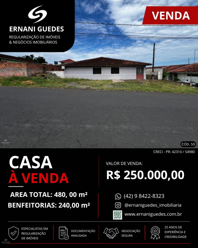 Rua Aristides Pedroso - Teixeira Soares /PR